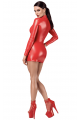 Robe Moulante Fetish Rouge Ouverte Vixen Noir HandMade