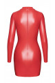 Robe Moulante Fetish Rouge Ouverte Vixen Noir HandMade