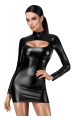 Robe Moulante Fetish Noir Ouverte Vixen Noir HandMade