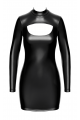 Robe Moulante Fetish Noir Ouverte Vixen Noir HandMade