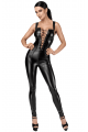 Combinaison Fetish Vixen Bodystocking Lacage Corset Noir HandMade