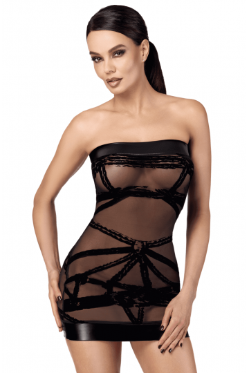 Mini Robe Libertine Transparente Courte Esprit Bondage
