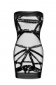 Mini Robe Libertine Transparente Courte Esprit Bondage Noir HandMade