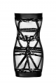 Mini Robe Libertine Transparente Courte Esprit Bondage Noir HandMade