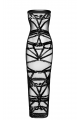 Robe Longue Libertine Transparente Esprit Bondage Noir HandMade
