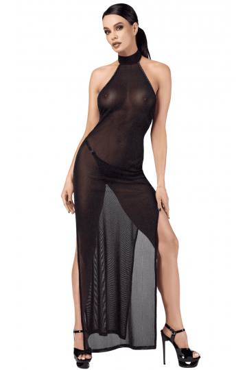 Robe Longue Onyx à Double Fentes