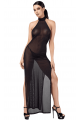 Robe Longue Onyx à Double Fentes Noir HandMade