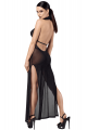 Robe Longue Onyx à Double Fentes Noir HandMade