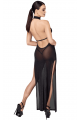 Robe Longue Onyx à Double Fentes Noir HandMade