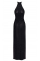 Robe Longue Onyx à Double Fentes Noir HandMade
