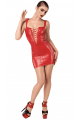 Mini Robe Fetish Lacée Rouge Bombshell Noir HandMade