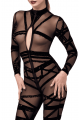Combinaison Transparente Bondesque Fetish Noir HandMade