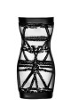 Mini Robe Libertine Transparente Courte Esprit Bondage Noir HandMade
