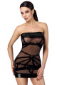 Mini Robe Libertine Transparente Courte Esprit Bondage Noir HandMade