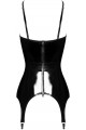 Corset Porte Jarretelle Fetish Vinyle Dominae Noir HandMade
