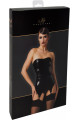 Corset Porte Jarretelle Fetish Vinyle Dominae Noir HandMade