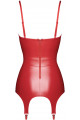 Corset Fetish Rouge à Jarretelles Bombshell Noir HandMade