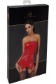 Corset Fetish Rouge à Jarretelles Bombshell Noir HandMade