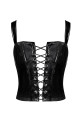 Corset Top en PVC Lacé Devant Dominae 