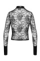 Chemisier Transparent Dentelle Noir Boutonné