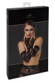 Gants longs floqués Bondesque F361 - Noir Handmade