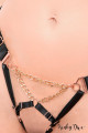 Harnais String Sangles Elastiques Noires Chaines Dorées