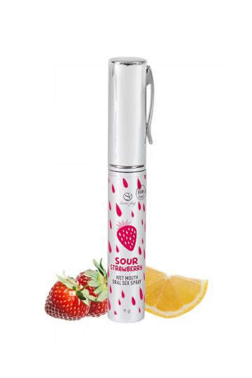 Spray Sexe Oral Bouche Humide Fraise Acide Fellation Baveuse