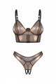 Ensemble Sexy Or Top et String Ouvert Soranna