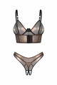 Ensemble Sexy Or Top et String Ouvert Soranna