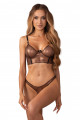 Ensemble Sexy Or Top et String Ouvert Soranna