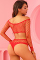 Ensemble lingerie 2 pièces en résille rouge - J Lingerie