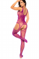 Bodystocking en résille à motif floral, couleur orchidée - Mapalé