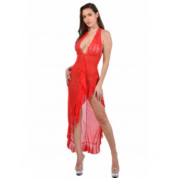 Robe Longue Voile Rouge Sexy