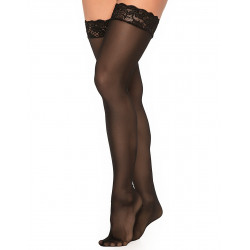 Bas Nylon Noirs Autofixants Jarretières Dentelle