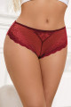 Tanga Dentelle Bijou Coeur Noir Bordeaux Litolu Lingerie