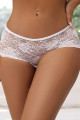 Tanga Ouvert Dentelle Lacé Blanc Litolu Lingerie