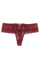 String Dentelle Dos Lacé Bordeaux Litolu Lingerie