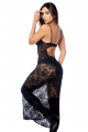 Robe Sexy Longue Dentelle Bonnets Effet Cuir String Porte-Jarretelles Mapalé