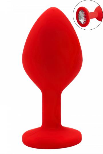Plug Anal Rouge Bijou Cristal Medium