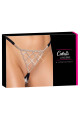String Bijou Ouvert Strass Noir Glamour