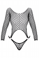 Bodystring en résille grosse maille noir Fantasy