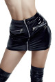 Mini Jupe Zip Argenté Fetish Wetlook Noir Spazm Clubwear By Soisbelle