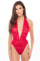 Body string rouge dentelle profond décolleté - René Rofé
