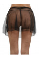 Mini Jupe Voile Évasée Noire