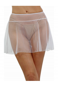 Mini Jupe Voile Évasée Blanche 