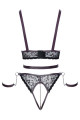 Ensemble ouvert 3 pièces noires - Cotelli Bondage 