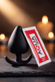 Plug Anal Silicone Noir XS Pocket Pleasure 1 dosette de lubrifiant