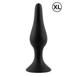 Plug Anal Noir en Silicone XL avec Ventouse Taille XL 15 cm 
