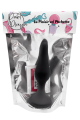 Plug Anal Noir en Silicone XL avec Ventouse Taille XL 15 cm Pocket Pleasure 1 dosette de lubrifiant