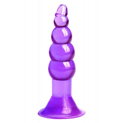 Plug Anal Violet Ventouse Boules Jelly 11 cm